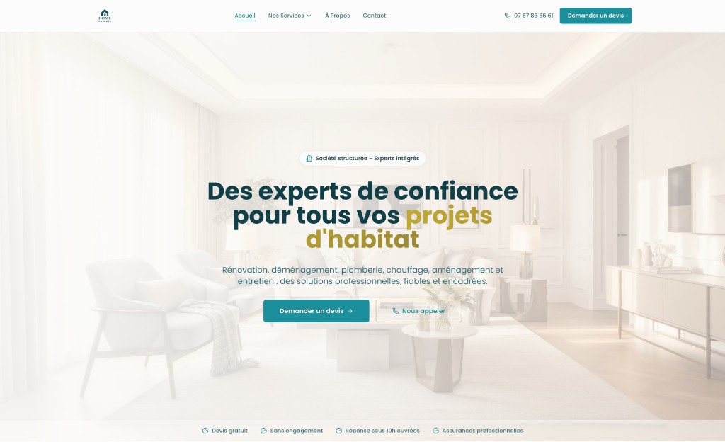 Aperçu du projet Home Experts Group